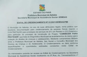 EDITAL DE CREDENCIAMENTO Nº 01/2021/SEMDAS/PMI