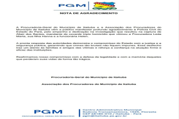 NOTA DE AGRADECIMENTO