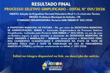 RESULTADO FINAL  - SELEÇÃO DE BRIGADISTAS E INSTRUTORES - SEMMAM