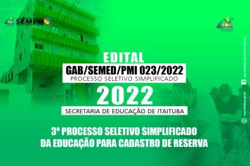 EDITAL GAB/SEMED N° 023/2022