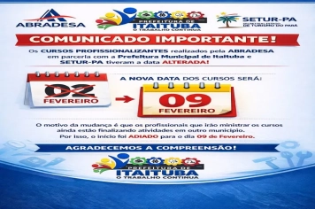 CURSOS PROFISSIONALIZANTES TEM DATA REDEFINIDA PARA INÍCIO DAS AULAS TEÓRICAS E PRÁTICAS.