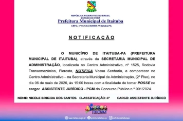 NOTIFICAÇÃO / POSSE - NOME: NICOLE BRIGIDA DOS SANTOS