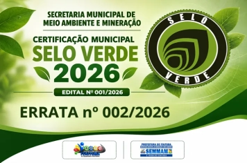 ERRATA N° 002/2026 / EDITAL Nº 001/2026 – CERTIFICAÇÃO MUNICIPAL SELO VERDE