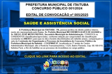 CONCURSO PÚBLICO 001/2024 - PREFEITURA MUNICIPAL DE ITAITUBA