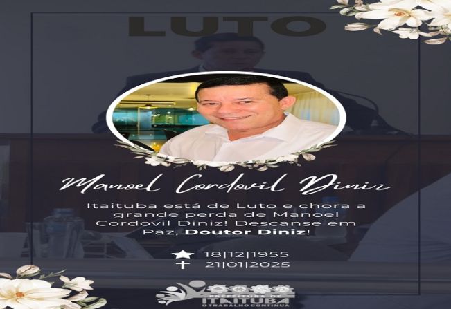 ITAITUBA DE LUTO! MORRE O MÉDICO E EX-VEREADOR MANOEL DINIZ.