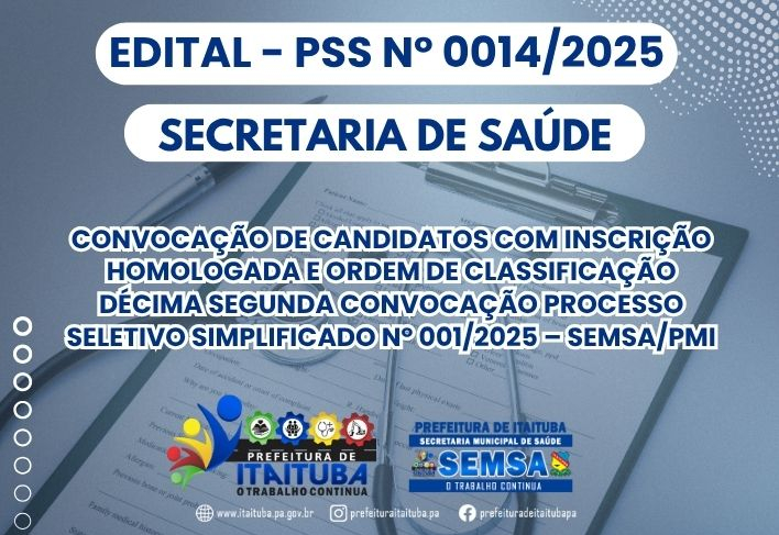 EDITAL DE CONVOCAÇÃO PSS Nº 0014/2025