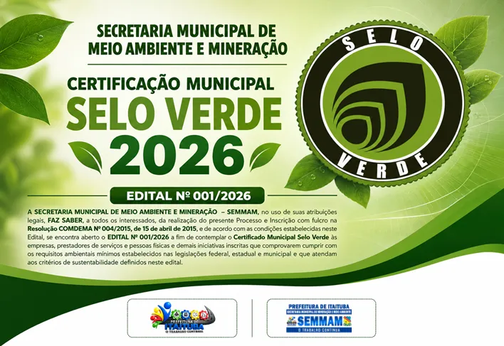 CERTIFICAÇÃO MUNICIPAL SELO VERDE 2026