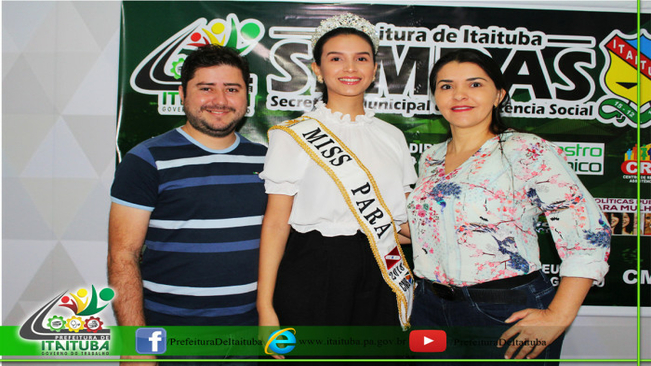 SEMDAS RECEBE MISS PARÁ MUNDO EM PROL DE FAMÍLIA CARENTE